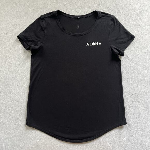 Lululemon Aloha Women Black Love Crew III Pima Cotton Short Sleeve T-Shirt Top 4